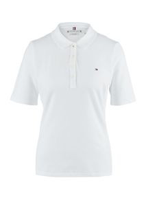 Футболка поло из хлопка белого цвета Tommy Hilfiger