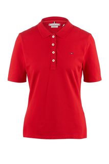 Футболка поло из хлопка красного цвета Tommy Hilfiger
