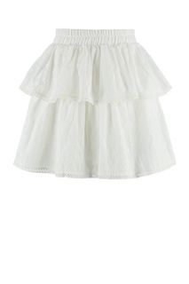 Короткая хлопковая юбка белого цвета Befree