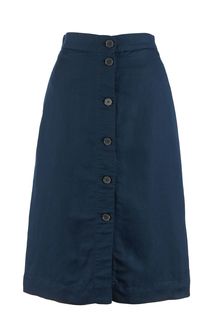Синяя юбка на пуговицах с добавлением льна Tommy Hilfiger