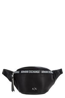 Черная поясная сумка с логотипом бренда Armani Exchange