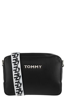 Маленькая черная сумка с текстильным плечевым ремнем Tommy Hilfiger