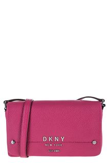 Маленькая розовая сумка из зерненой кожи Dkny