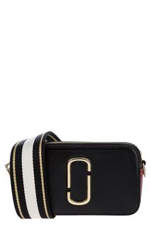 Маленькая кожаная сумка с текстильным плечевым ремнем Marc Jacobs