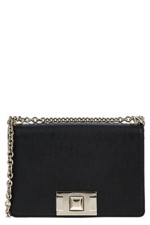 Черная кожаная сумка с откидным клапаном Mimi Furla