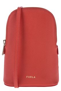 Красная кожаная сумка-чехол для телефона Code Furla