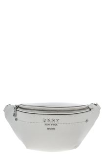 Белая поясная сумка из зерненой кожи Dkny