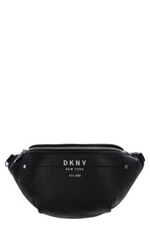 Черная поясная сумка из зерненой кожи Dkny