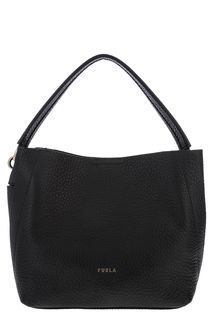 Сумка из зерненой кожи черного цвета Net Furla