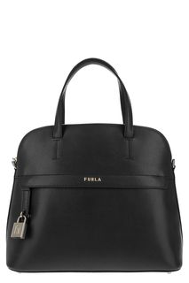 Черная кожаная сумка с короткими ручками Piper Furla
