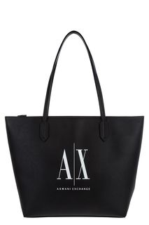 Черная сумка с длинными ручками Armani Exchange