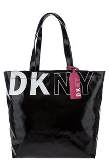 Вместительная черная сумка с длинными ручками Dkny