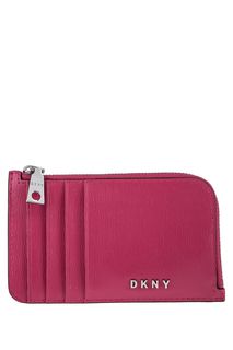 Визитница из натуральной кожи на молнии Dkny