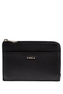 Черная визитница из сафьяновой кожи Babylon Furla