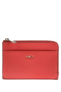 Красная визитница из сафьяновой кожи Babylon Furla