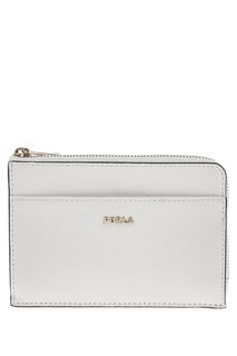 Белая визитница из сафьяновой кожи Babylon Furla