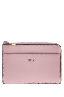 Розовая визитница из сафьяновой кожи Babylon Furla