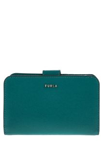 Бирюзовый кошелек из сафьяновой кожи Babylon Furla