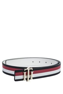 Двусторонний кожаный ремень в полоску Tommy Hilfiger