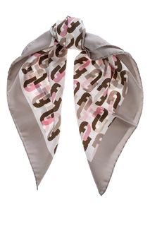 Шелковый платок с логотипом бренда Stacy Furla