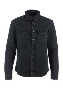 Черная джинсовая рубашка с длинными рукавами Replay