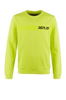 Салатовый свитшот с логотипом бренда Replay
