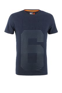 Футболка из хлопка синего цвета Superdry