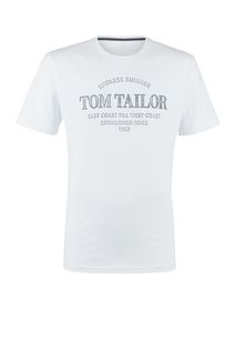 Футболка из хлопка с логотипом бренда Tom Tailor