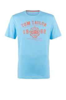 Хлопковая футболка с круглым вырезом Tom Tailor