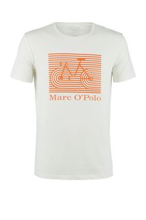 Белая хлопковая футболка с короткими рукавами Marc Opolo