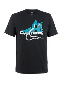 Черная футболка с логотипом бренда Converse