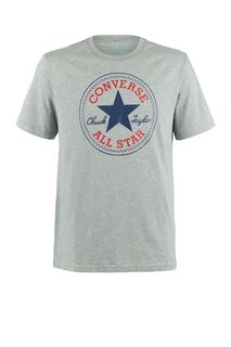 Серая футболка из хлопка с принтом Converse
