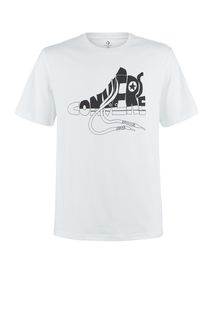 Белая футболка с логотипом бренда Converse