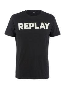 Футболка из хлопка с логотипом бренда Replay