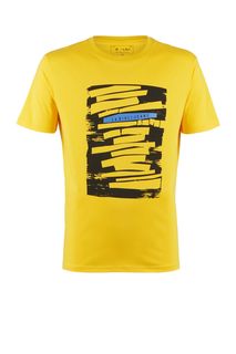 Желтая футболка из хлопка с принтом La Biali