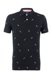 Хлопковая футболка поло с вышивкой Superdry