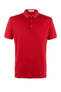 Красная футболка поло из мерсеризованного хлопка La Biali