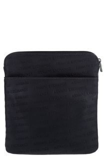 Синяя сумка через плечо с тиснением Armani Exchange
