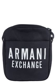 Текстильная синяя сумка с принтом Armani Exchange