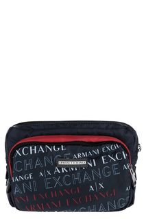Текстильная поясная сумка синего цвета Armani Exchange