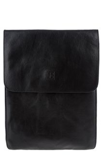 Маленькая кожаная сумка-планшет черного цвета Sergio Belotti