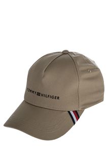 Бейсболка бежевого цвета из хлопка Tommy Hilfiger