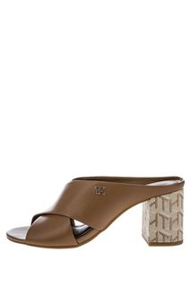 Коричневые мюли из натуральной кожи Tommy Hilfiger