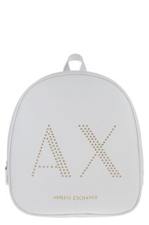 Белый рюкзак с металлическим декором Armani Exchange