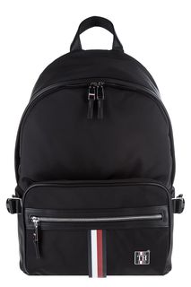 Текстильный черный рюкзак с одним отделом на молнии Tommy Hilfiger