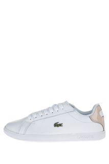 Белые кожаные кеды с лаковой вставкой Graduate Lacoste