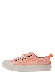 Текстильные кеды кораллового цвета Diesel