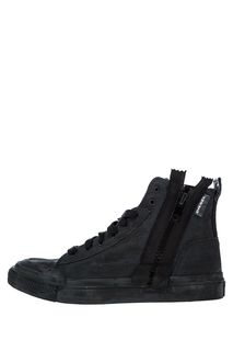 Высокие текстильные кеды черного цвета Diesel
