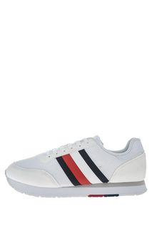 Белые текстильные кроссовки на шнуровке Tommy Hilfiger