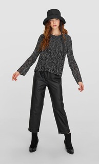 Stradivarius Блуза С Плиссировкой И Принтом Женская Коллекция Черный Xl